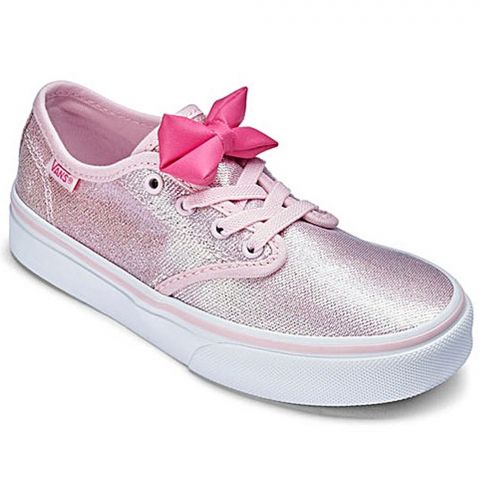 pink vans with white stripe