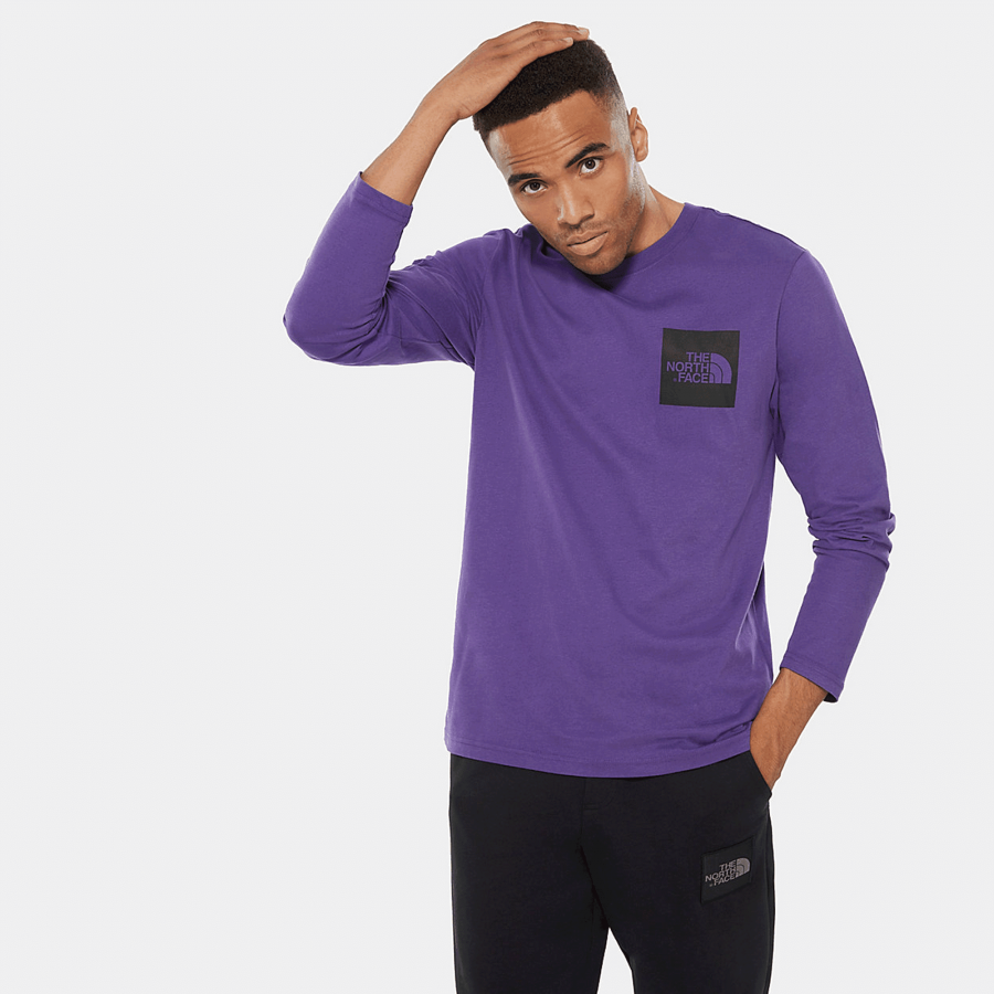 purple north face long sleeve t shirt