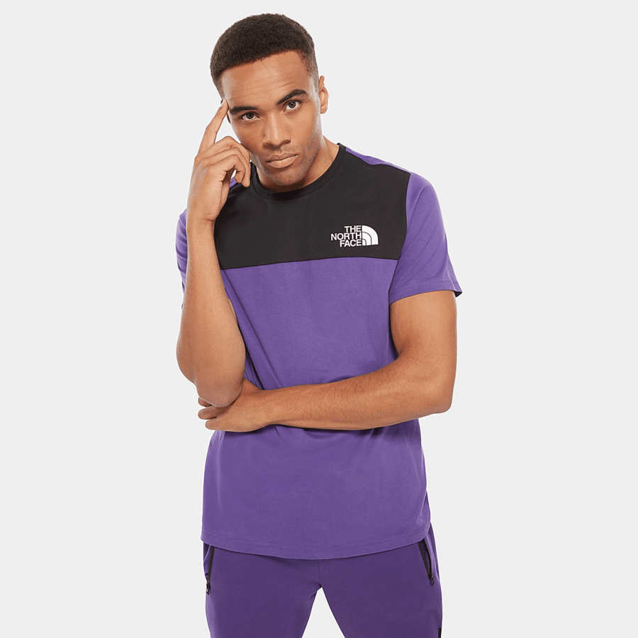 purple north face shirt