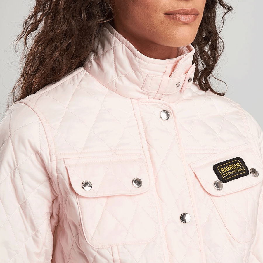 barbour international pink jacket