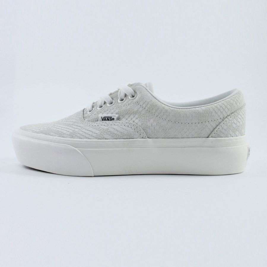 vans era platform animal embossed trainers in white