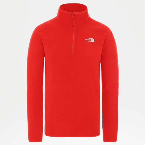 north face fleece mens red